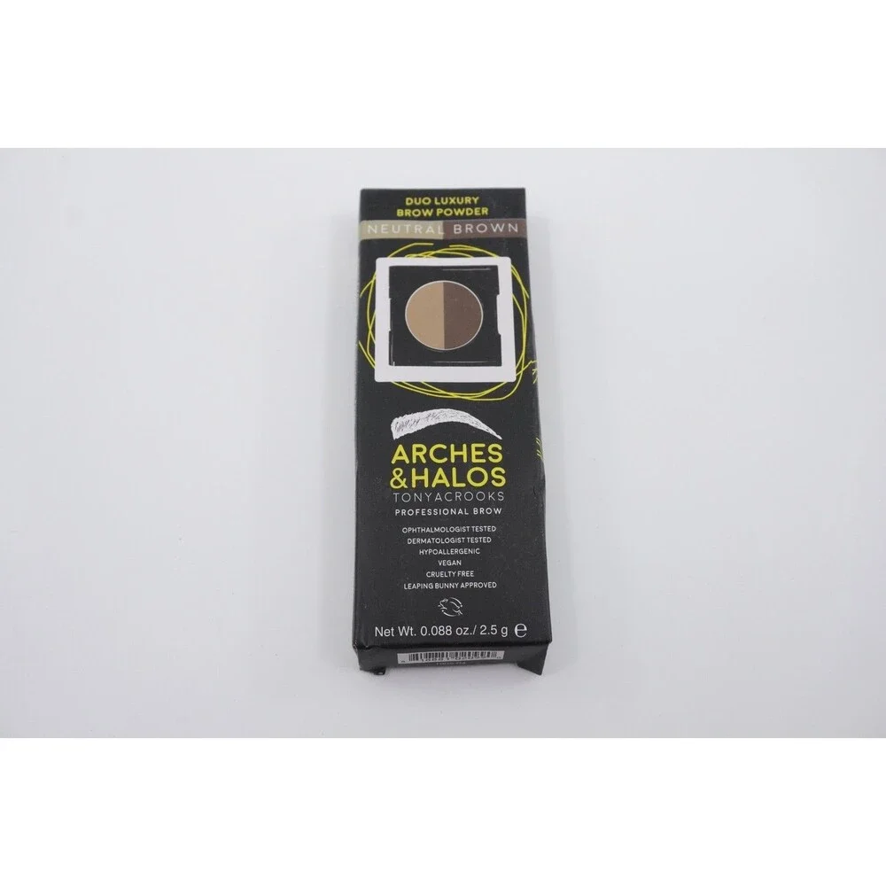 Arches and Halos Duo Luxury Brow Powder - Neutral Brown 0.088oz Eyebrow